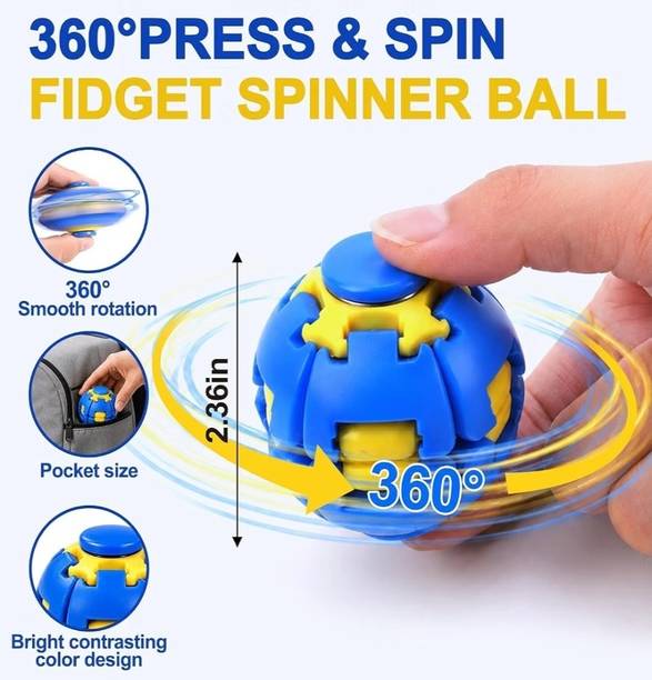 Orean Mechanical Fidget Spinner Ball 360° Rotating Stress Relief Toy for Kids & Adults