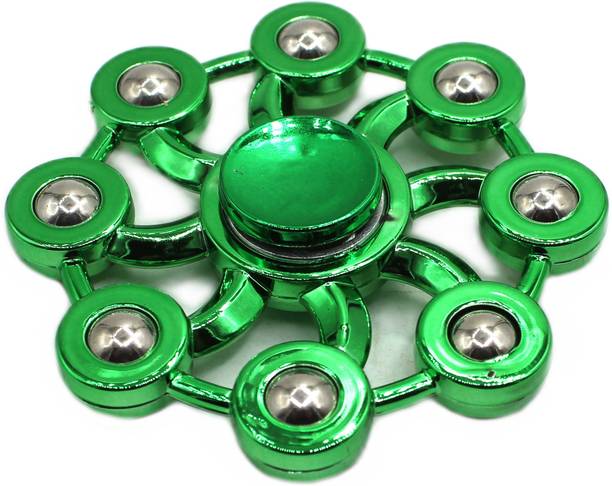 neoinsta shopping Medium size 8 sided metal fidget spinner toy for kids Green Color Design-6