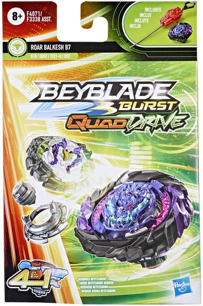 BEYBLADE Burst QuadDrive Roar Balkesh B7 Spinning Top Starter Pack with Launcher