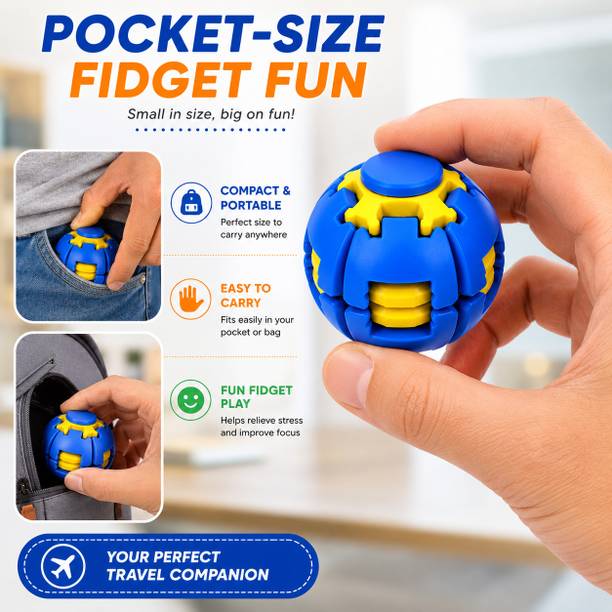 Monex Stationery Fidget Spinner Ball 360° Rotating Press Spin Toy for Kids Random Color