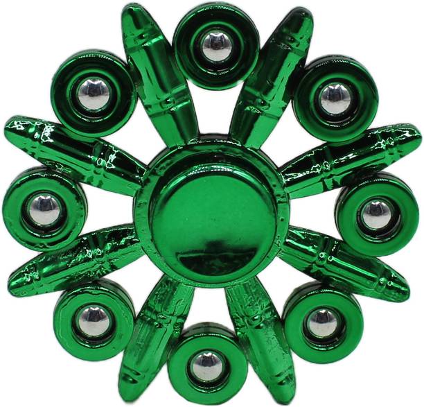 neoinsta shopping Medium size 8 sided metal fidget spinner toy for kids Green Color Design-8