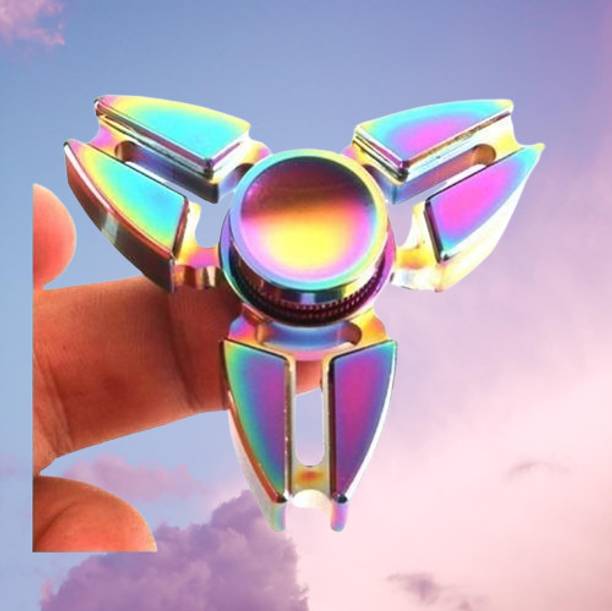 Bestie Toys Rainbow Gyro Crab Four Side Fidget Ninja 3 Arms Spinner Long Time Spin For Kids,