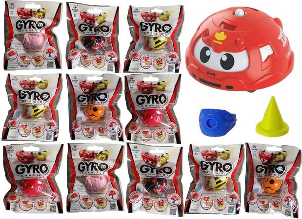 Birthday Popper Gyro Spinning Toy Cars Amazing Speed, Set of 12, Birthday Return Gifts for Kids