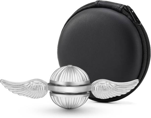 TOYRENTTO Silver Wing Metal Fidget Spinner | Fast Spin Stress Relief Toy + Carry Case