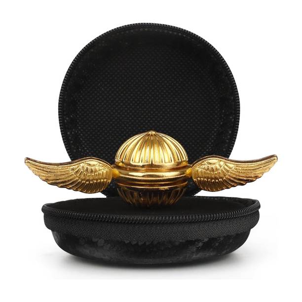 TOYRENTTO golden winged sphere metal fidget spinner with protective carrying case
