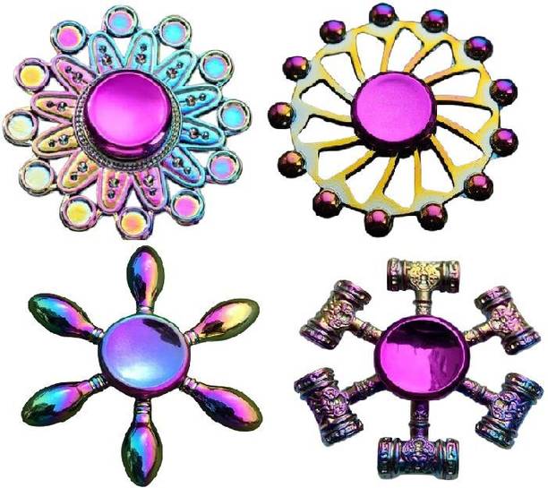 Bestie Toys Metal Rainbow Finger Spinner Hand Spinner( 4 Spinner Combo set)