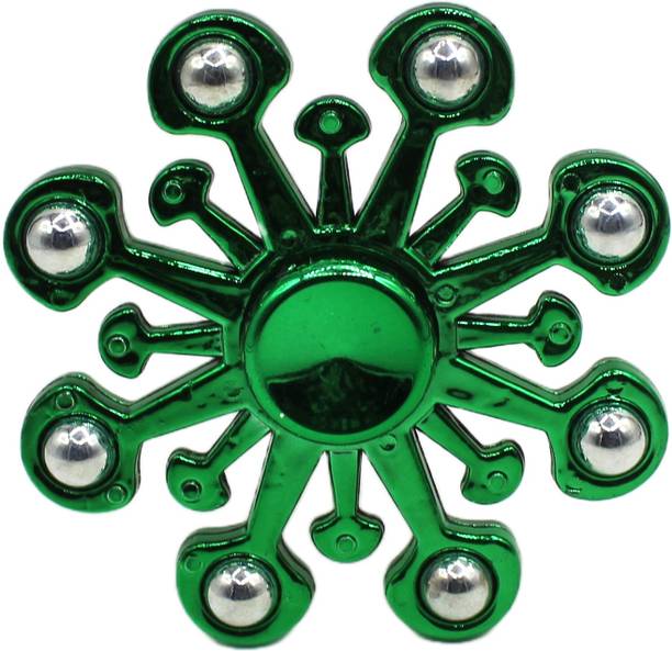 neoinsta shopping Medium size 8 sided metal fidget spinner toy for kids Green Color Design-9