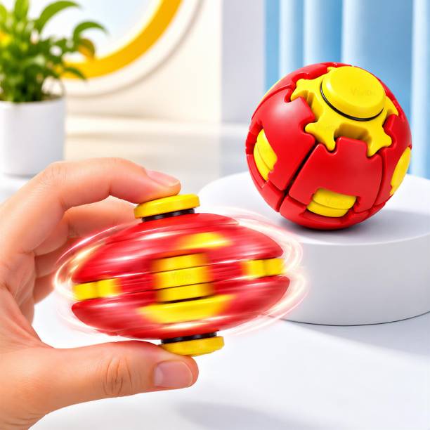 VikriDa Press to Spin Fidget Stress Ball Sensory Spinning Desk Toy