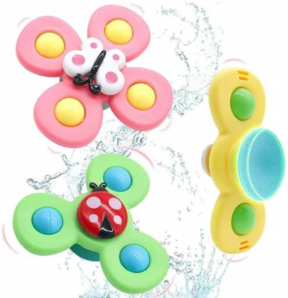 VikriDa Baby Bath Spinner Toys 3 Pcs Suction Cup Toys for Toddlers and Kids