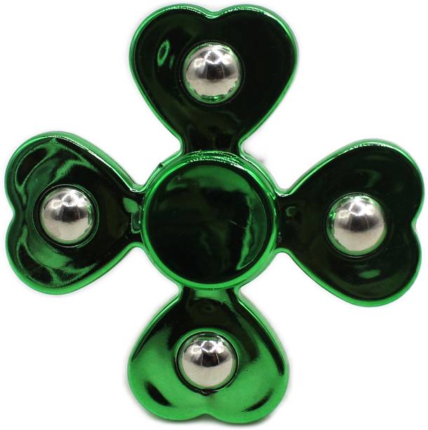 neoinsta shopping Small size Four side metal fidget spinner toy for kids green Design-1