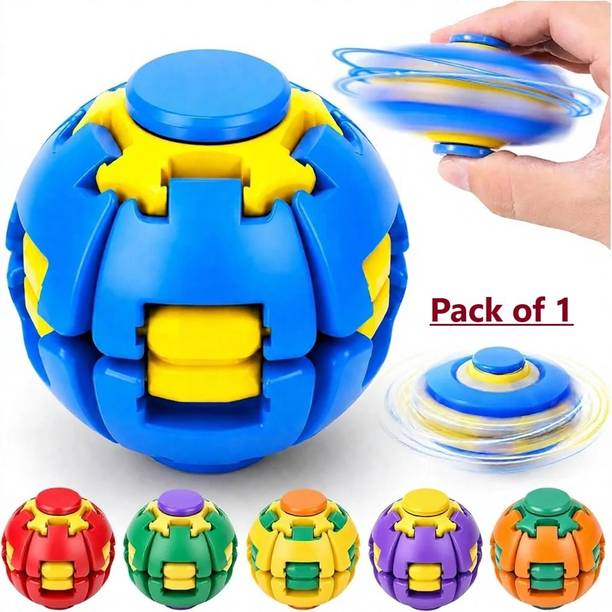 ADKD Rotating Fidget Spinner Ball Press & Spin Portable Sensory Desk Toy