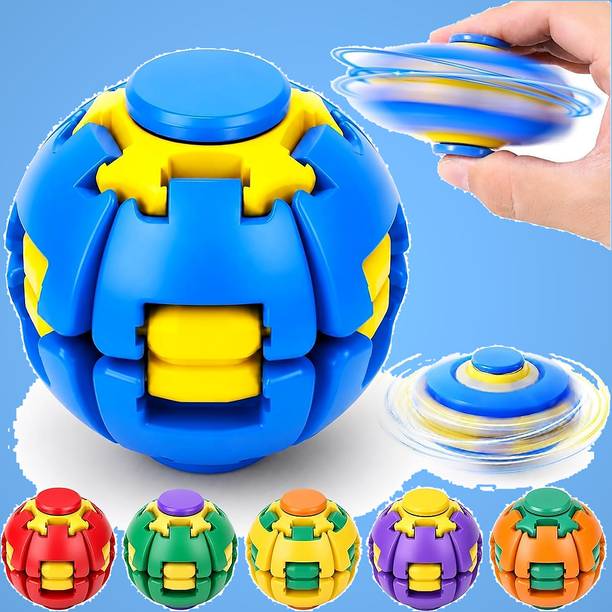 Nizix 1 pcs Press Spin Sensory Ball Quiet Fidget Toy for Home Office