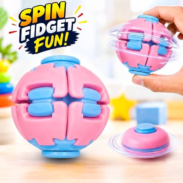 Buddynjoy 360 Fidget Ball Spinner Press to Spin Squishy Stress Relief Toy for Kids