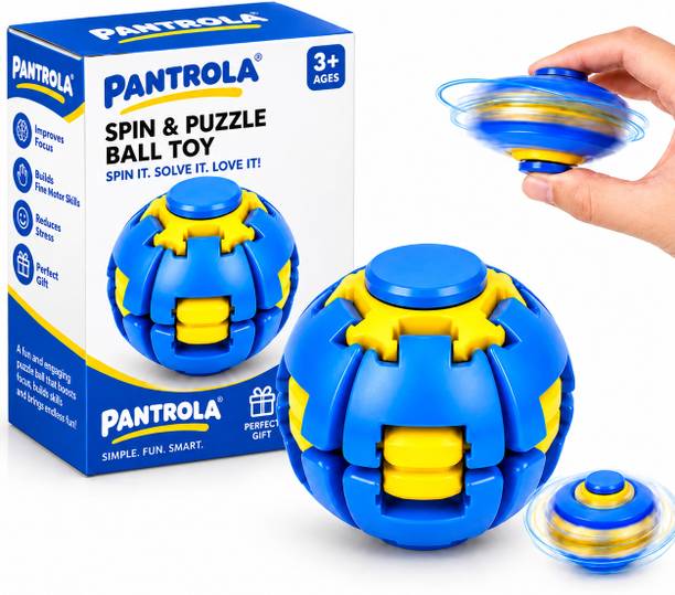 PANTROLA Press To Fidget Spinner Ball Toy for Kids & Adults | Press Spin Stress Relief