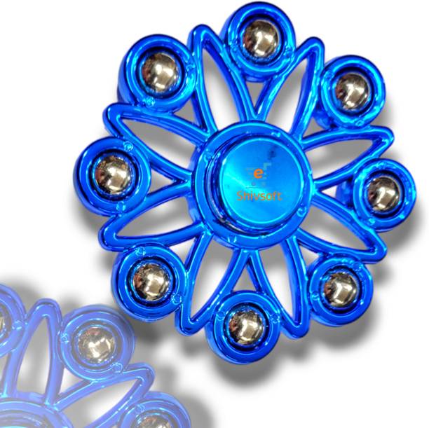 Shivsoft Mettalic 8 Goli Big Size Blue Fidget Puzzle Ball Bearing Spinner