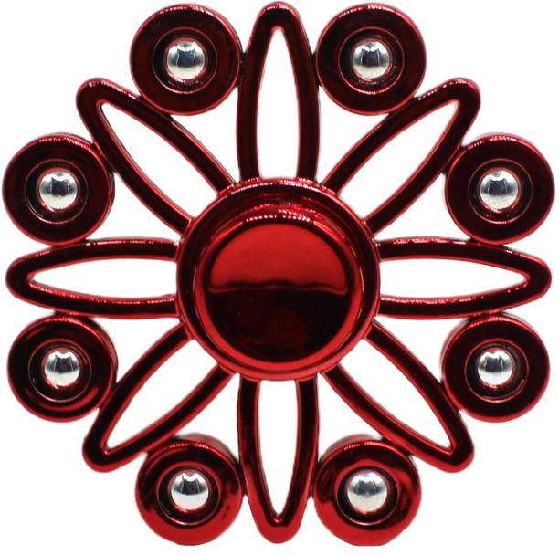 neoinsta shopping Medium size 8 sided metal fidget spinner toy for kids Red Color Design-5