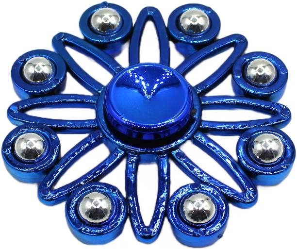 neoinsta shopping Medium size 8 sided metal fidget spinner toy for kids Blue Color Design-9