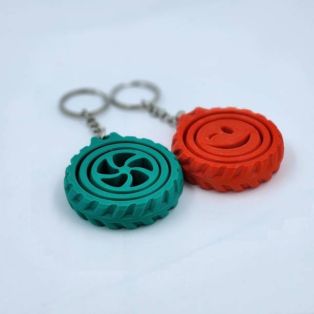 CUBIX3D Happy + Vortex Spinner Combo Fidget Keychain for Stress Relief & Focus