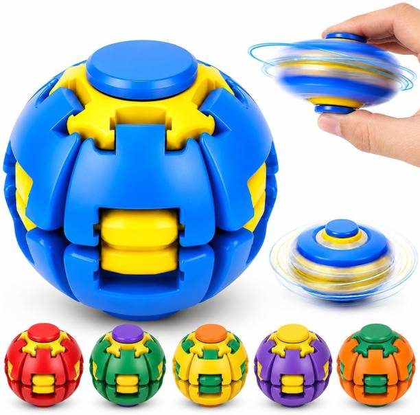 Breezest 360° Press & Spin Fidget Spinner Ball Toy for Kids 3+ Years Fidget Spinner Ball Gag Toy