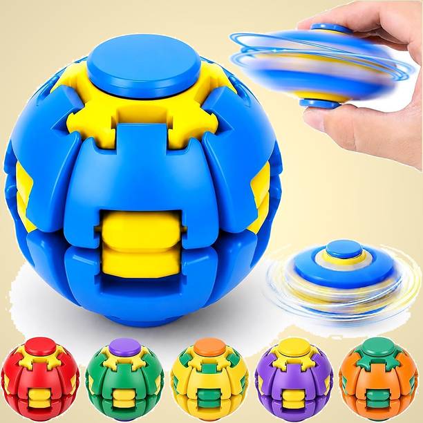 Nizix 1 pcs Press to Spin Fidget Ball Compact Desk Toy for Adults