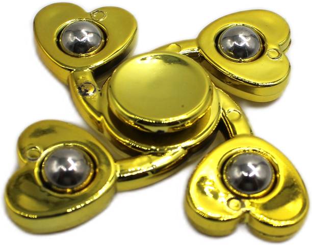 neoinsta shopping Small size Four side metal fidget spinner toy for kids yellow Design-2