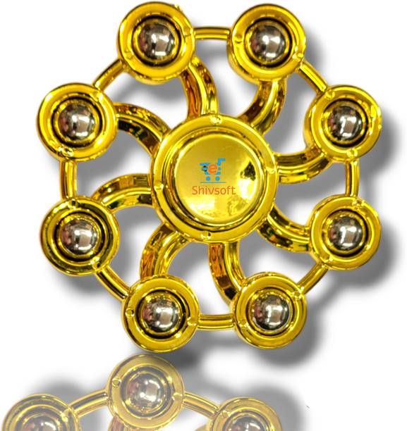 Shivsoft Mettalic 8 Goli Big Size Golden Fidget Puzzle Ball Bearing Spinner