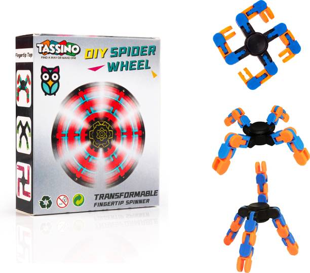 Tassino Fidget Toys for Kid Fingertip Spinning Toys DIY Links Wacky Tracks Stress Relief