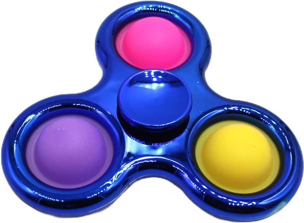neoinsta shopping Very beautiful big size light weight plastic popit spinner Blue colour Design-4