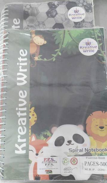Radesh KREATIVE WRITE SPIRAL 500 PAGES NOTE BOOK Manual Ring Binder