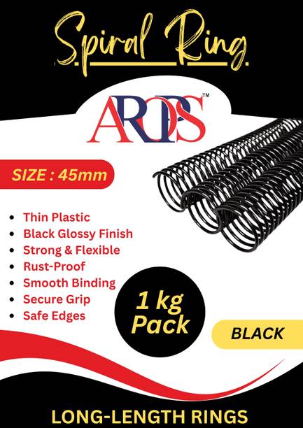 AROPS Black Spiral Binding Ring - 45mm - Pack of 1 Kg - For Projects, Documents Manual Ring Binder