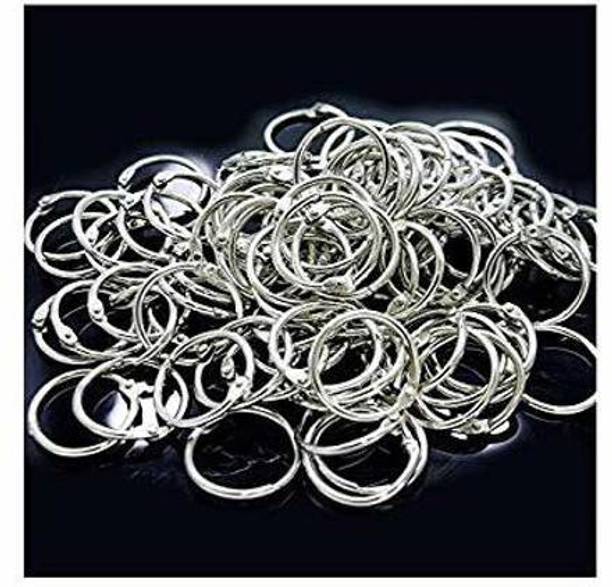 DEZIINE Loose Leaf Binder Ring Key Chain Key Ring Stainless Steel – (32mm 100pcs). Manual Ring Binder