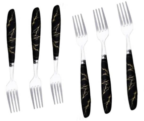Quity CERAMIC FORK001 Silver, Ceramic Dessert Spoon Set