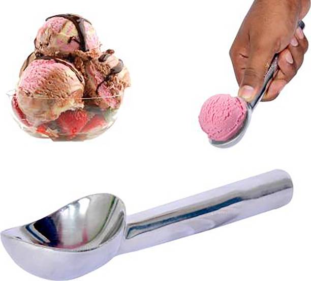 JAMBOREE Big Size Professional Aluminium Ice Cream Scoop Kitchen Scoop Ice Scooper Silver Aluminium Ice-cream Spoon