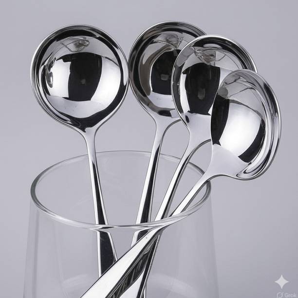 vibhajay Soup Spoon Stainless Steel Soup Spoon Set