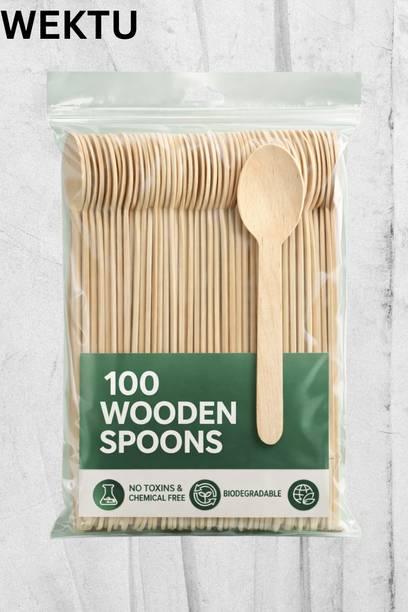 WEKTU WEKTU Eco-Friendly Wooden Spoons (Pack of 100) - ...