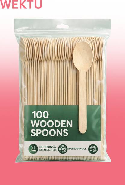 WEKTU WEKTU Eco-Friendly Wooden Spoons (Pack of 100) - ...