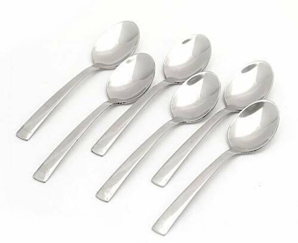 परागे 6 pcs Tea Spoons Set, Length 14 cm, Small Spoons, Glossy Finish स्टेनलेस स्टील टी स्पून सेट