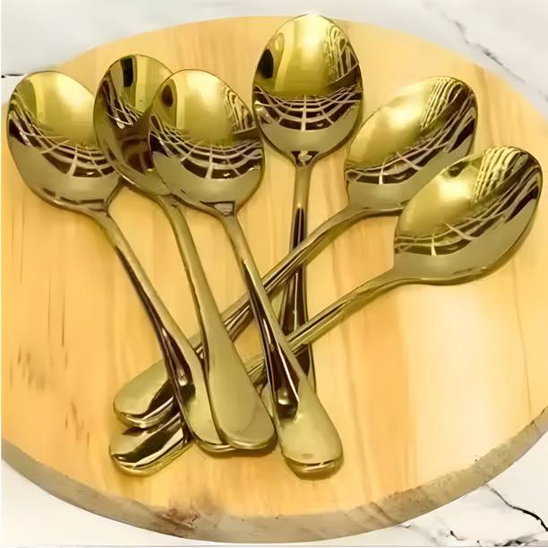 VishList Golden Spoons Set, 16 cm Long, Premium Spoons ...