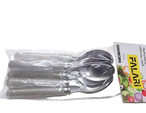 falhari SPARKLE84 Polypropylene Table Spoon, Ice-cream Spoon, Dessert Spoon, Cream Spoon Set