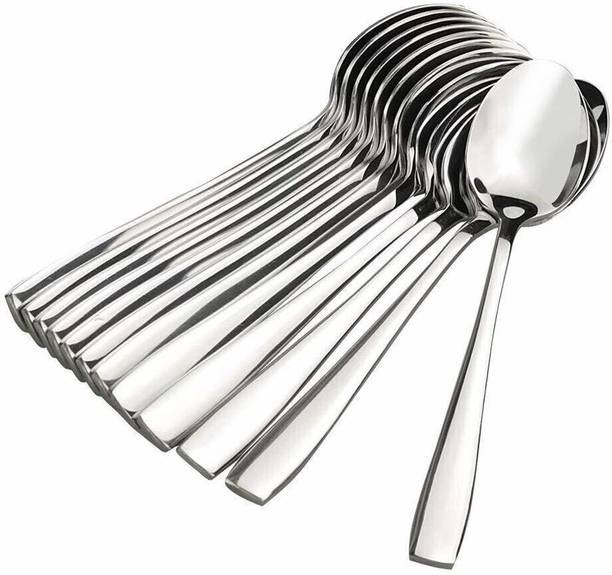 परागे Dinner Spoon Length 16cm, Food Grade Silverware for स्टेनलेस स्टील टेबल स्पून, डेज़र्ट स्पून सेट