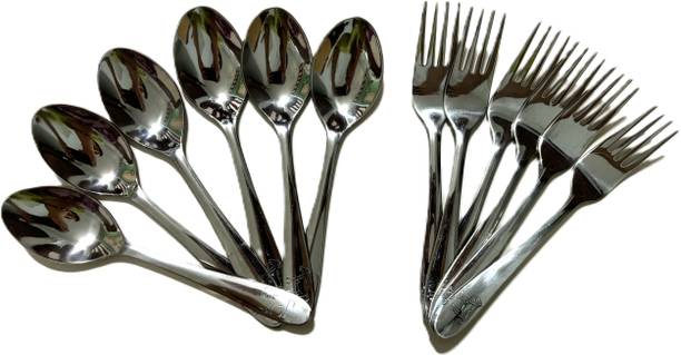 RajCutlery Stainless Steel Premium Spoon and Fork Stainless Steel Table Spoon Set