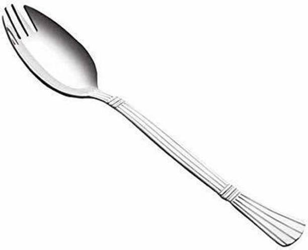 परागे 6 Pieces Stainless Steel 3-in-1 Spoon Fork Set, Spork, Noodles & Soup स्टेनलेस स्टील सूप स्पून, टेबल स्पून सेट