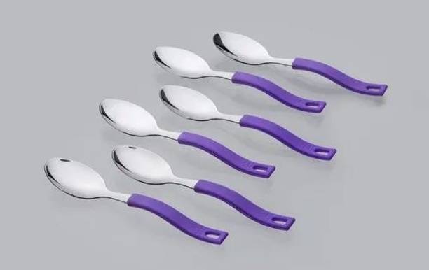 HOLIVERSE INTERNATIONAL Spoon Disposable Steel Salad Spoon, Tea Spoon, Table Spoon, Cream Spoon, Sugar Spoon Set