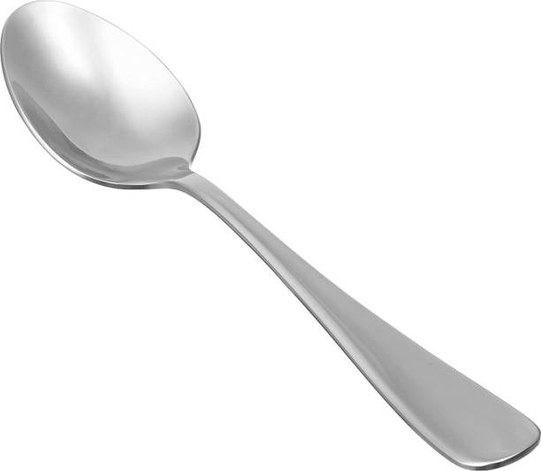 परागे 12 pcs Dinner spoon Set with Round Edge, Spoons set combo for dining, 18 cm, स्टेनलेस स्टील टेबल स्पून, डेज़र्ट स्पून सेट