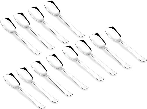 परागे 12 Pieces Stainless Steel Ice-cream Spoon, Silverware Spoon Set, 13.5cm, स्टेनलेस स्टील आइस-क्रीम स्पून सेट