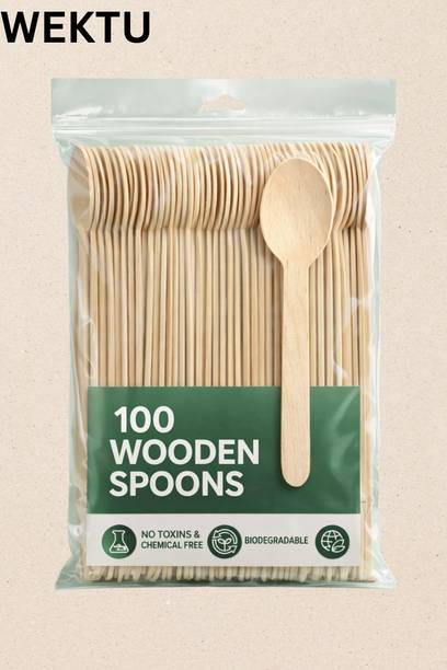 WEKTU WEKTU Eco-Friendly Wooden Spoons (Pack of 100) - ...