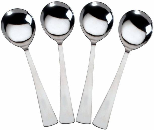 परागे 4 Pieces Serving Spoon Set for Dining, Cooking Spoons Set for Kitchen, 21cm Long स्टेनलेस स्टील सर्विंग स्पून सेट