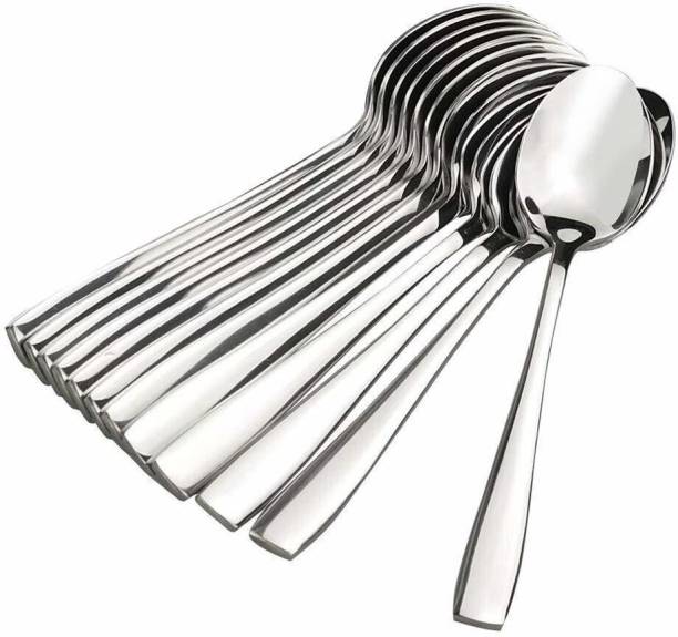 Parage 12 Pieces Spoons Set, Dinner Spoon Length 16cm, Food Grade Silverware for Stainless Steel Table Spoon, Dessert Spoon Set
