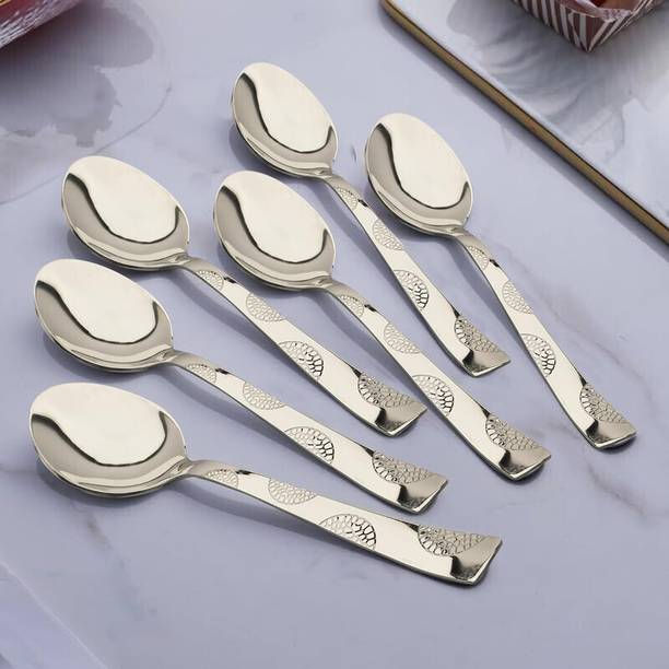 परागे 6 Pieces Premium Spoons for Home & Kitchen, Luxury Dining Tableware स्टेनलेस स्टील टेबल स्पून सेट