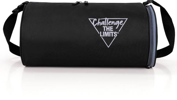 AandMCollective Black & Red Stylish Gym Duffel Bag with Shoe Compartment